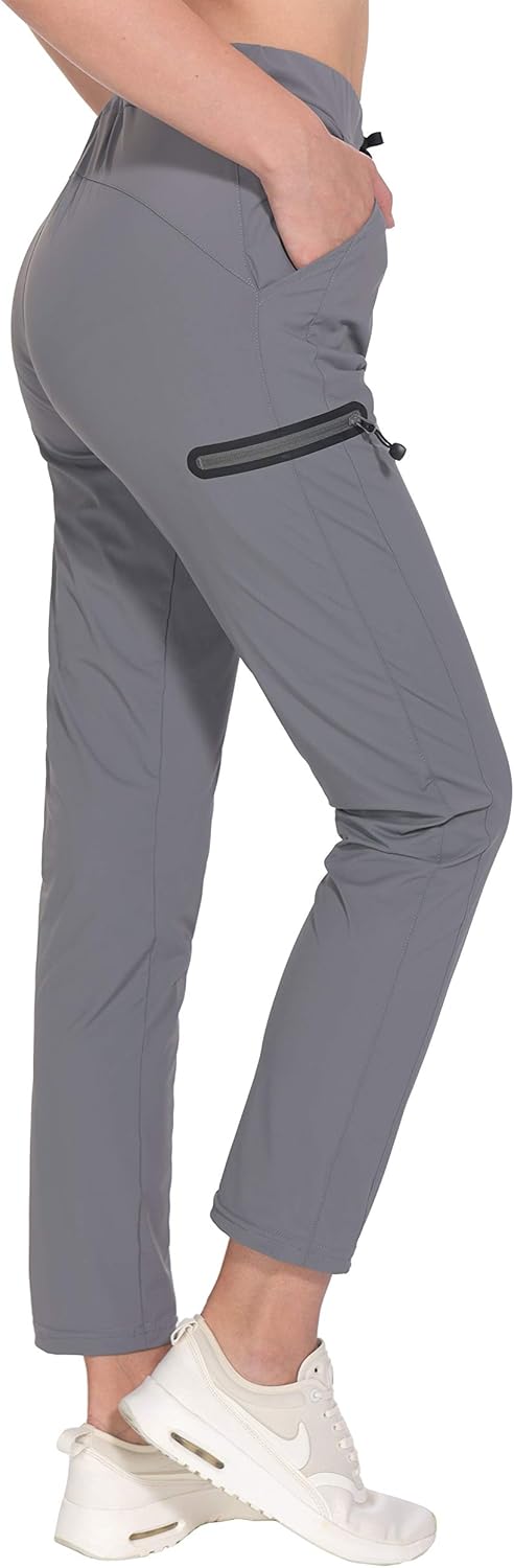 Little Donkey Andy Women's Ultra-Stretch Quick Dry Lightweight Ankle Pants Drawstring Active Travel Hiking : Clothing