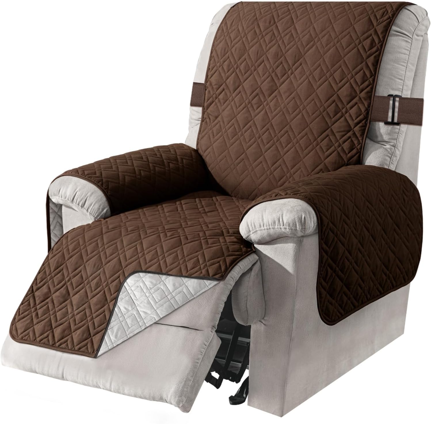 Slipcovers - RHF Recliner Chair Covers Anti-Slip Recliner Cover for Leather Reclining Chair Recliner Covers for Large Recliner Furniture Protector Recliner Slipcover for Pets Kids (Recliner-Oversized: Chocolate)