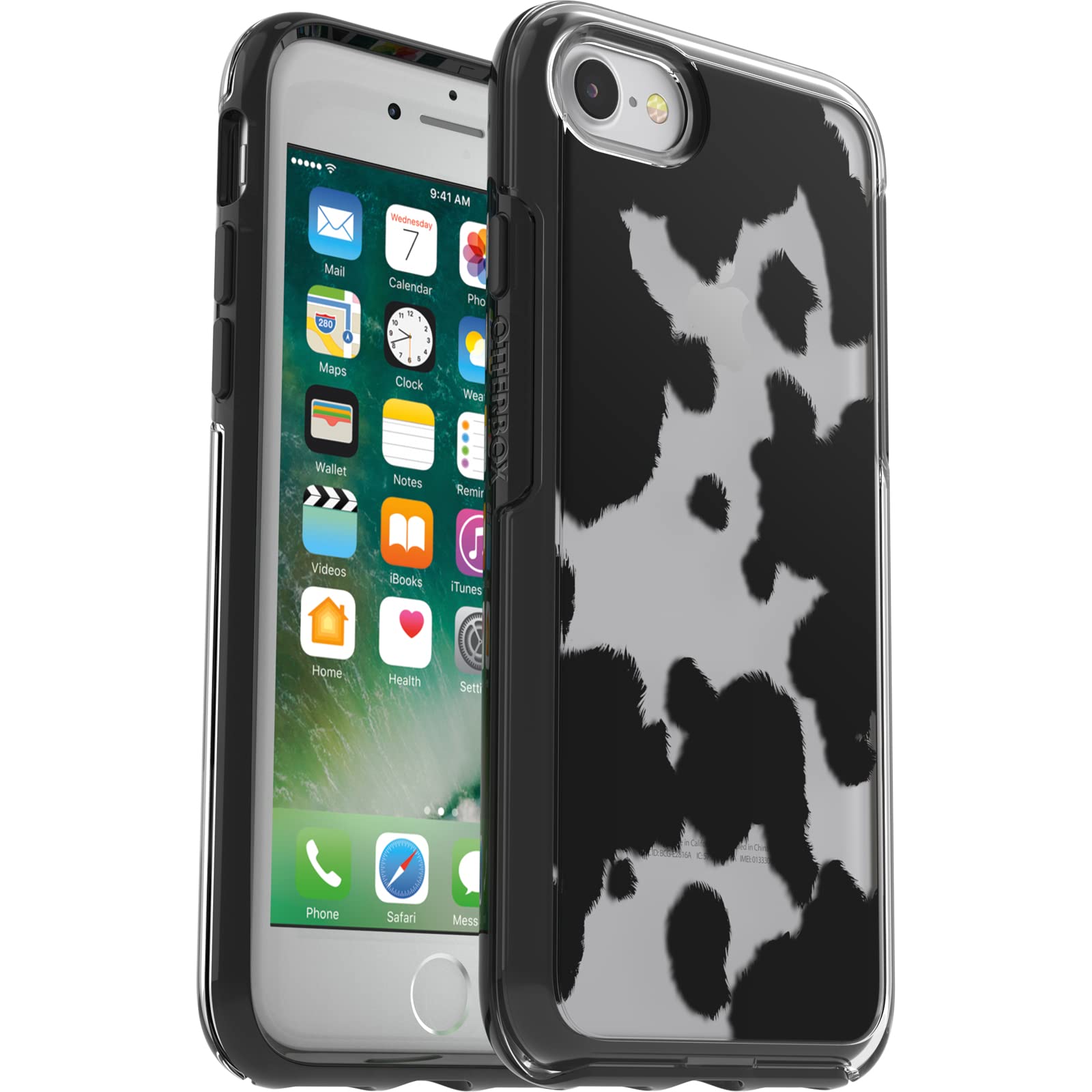 OtterBox Symmetry Clear Case for iPhone 7/8/SE 2nd Gen/SE 3rd Gen, Shockproof, Drop proof, Protective Thin Case, 3x Tested to Military Standard, Cow Print