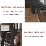 Black Sliding Barn Door Kit with 170cm Rolling Ladder Hardware Set view 7