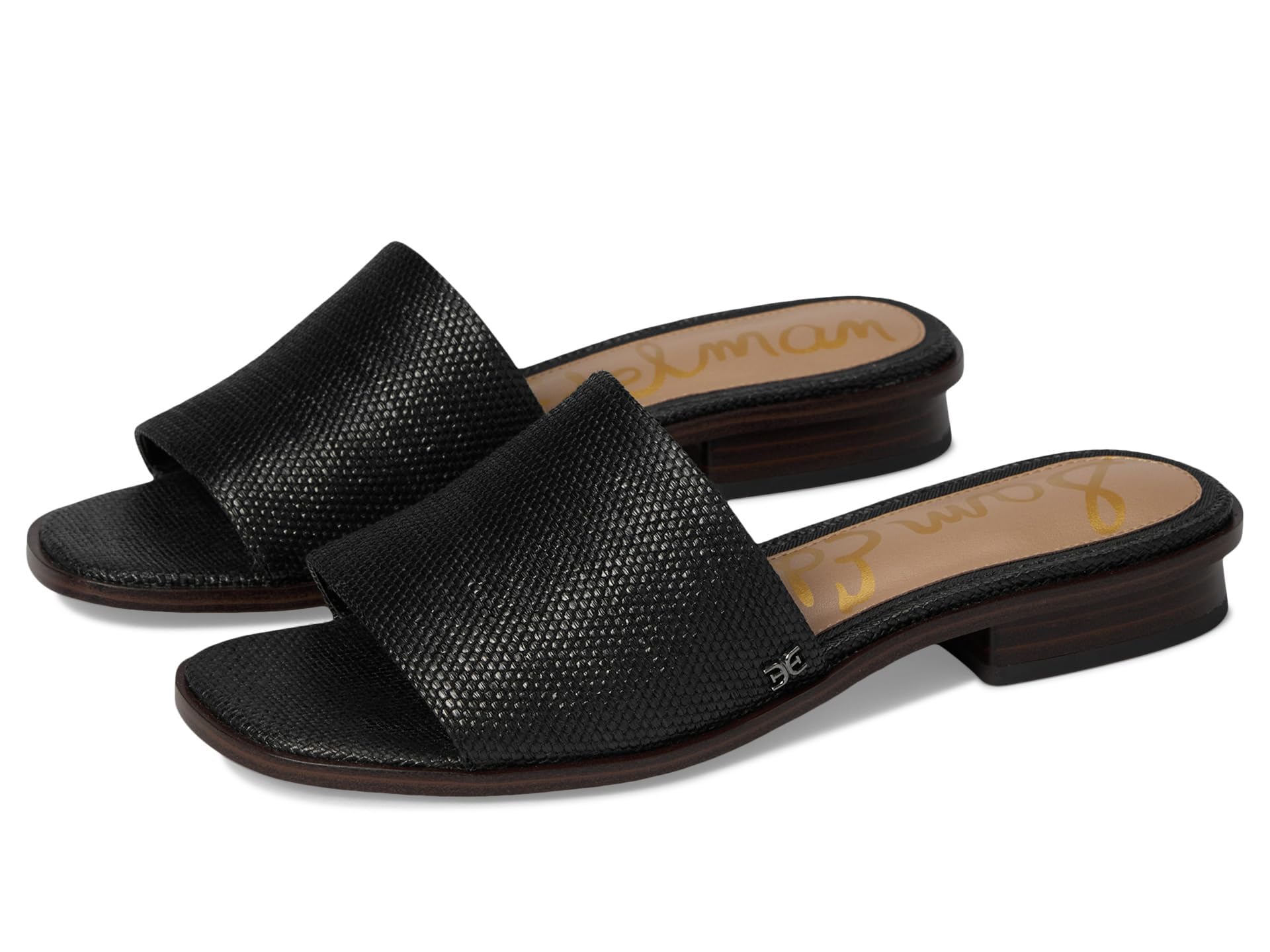 Sam Edelman Women’s Sabrina Heeled Sandal, Black Raffia, 5.5