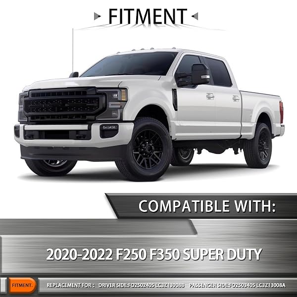 HEADLIGHTS ASSEMBLY COMPATIBLE WITH FORD F250 F350 SUPER DUTY 2020 2021 2022,HEADLAMP LEFT DRIVER SIDE REPLACEMENT FO2502405 LC3Z13008B
