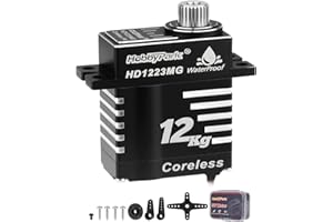 HobbyPark Waterproof 12kg High Torque RC Micro Servo Coreless Motor Metal Gear Digital Servo Aluminum Steering Servo for TRX4M TRX4MT 1/18 Crawler & Shift Servo for TRX4 SCX10 1/10 Airplane 180°