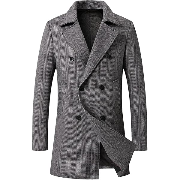 Men's Winter Mid Length Coats Business Woolen Coats Trench Coat