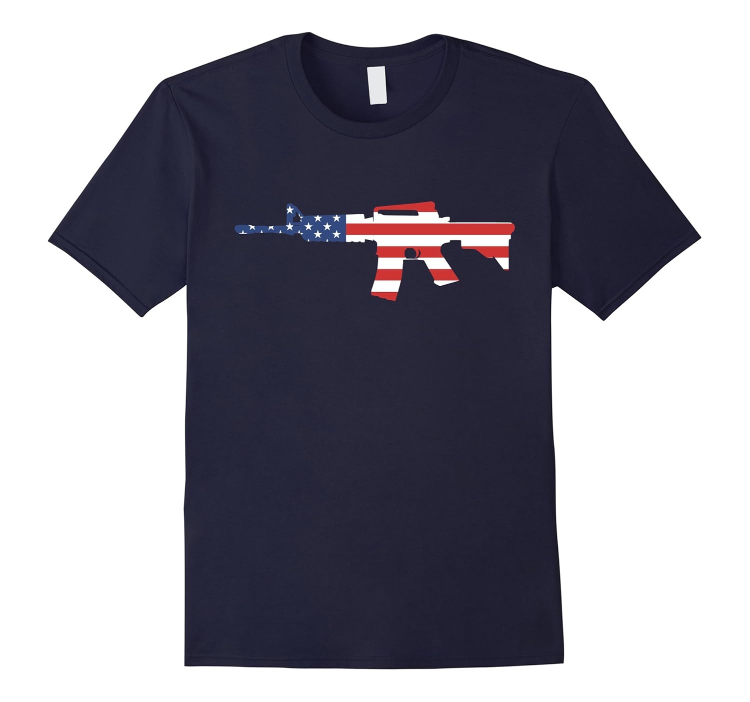 American Gun Shirt: American Flag - Assault Rifle Shape-ANZ