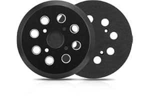 GNELLKOOR Sander Pad for Ridgid, 2 Pack 5 Inch 8 Hole Orbital Sander Pad for Ridgid R2600 R2601 5" Random Orbit Sander Replacement Hook and Loop Backing Pad for Ridgid #300527002