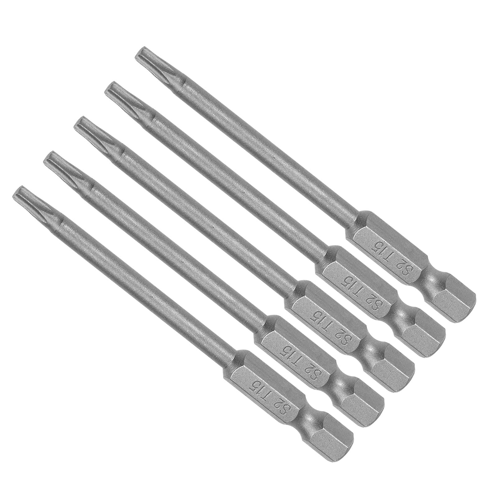 CoCud T15 Torx Head Screwdriver Bit, 3" Long 1/4 Inch Hex Shank, S2 Steel Magnetic Drill Bit Screw Driver - (Applications: for Repair Work), 5-Pieces