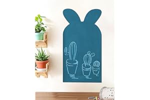HILIUS Magnetic Wall Decal for Kids, Magnetic Chalkboard Contact Paper for Wall, Playroom Essentials, Includes Dustless Chalks, Chalk Holder, Wipe Cloth, Stickers (Blue Rabbit, 22.8" x 46.5")