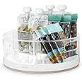 YouCopia Crazy Susan Lazy Susan Organizer, 3 BPA-Free Removable Clear Bins with Handles, Rotating Storage Turntable for Kitch