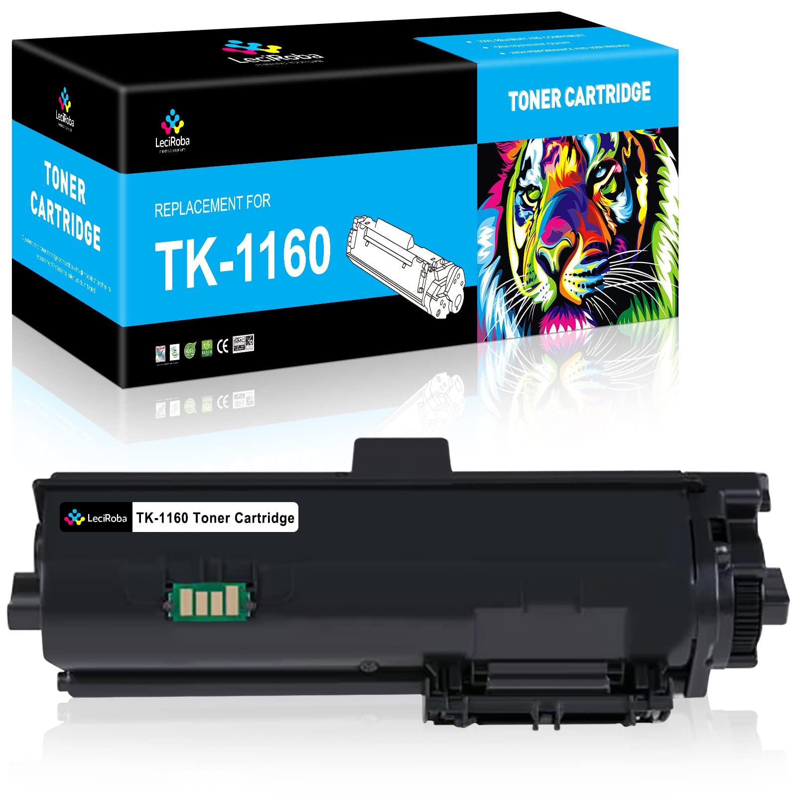 LeciRoba TK-1160 Toner Cartridges Replacement for TK-1160 TK1160 Toner ,for Kyocera ECOSYS P2040DN P2040DW P2050DN P2040 DN P2040 DW 2040DN 2040DW printers ( 1-Black)