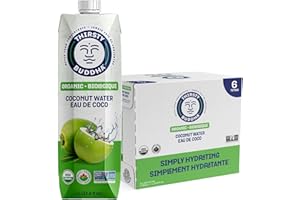 THIRSTY BUDDHA Premium Organic Coconut Water, Electrolytes & Nutrients-Rich Natural Sports Drink, Pure Coconut Water with No 