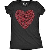 Womens Glitter Heart T Shirt Funny Awesome Valentines Day Hearts Lovers Tee for Ladies