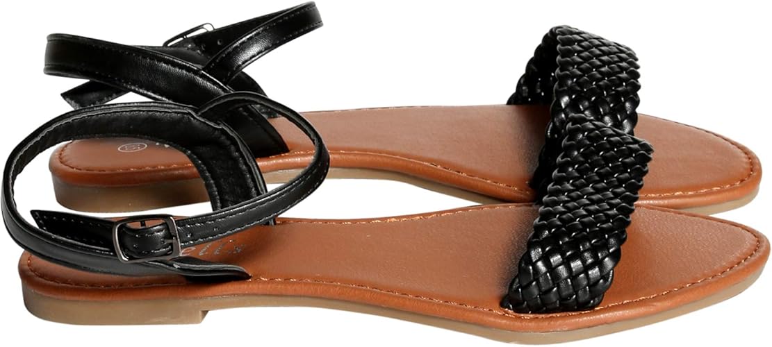 dressy black flat sandals