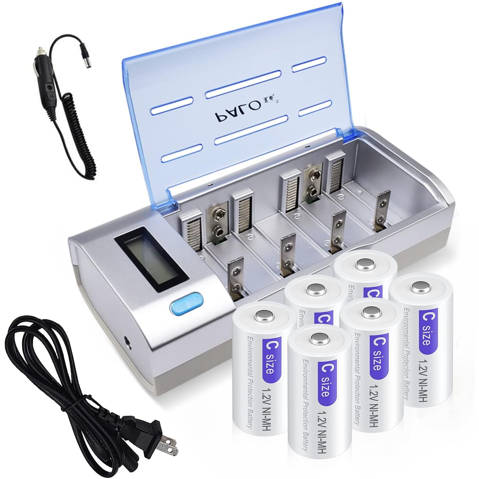 Palogreen 6 Packs D Rechargeble Batteries 1.2V 8000mAh NiMH India