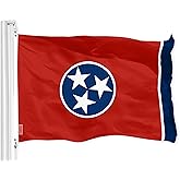 G128 Tennessee TN State Flag | 3x5 Ft | LiteWeave Pro Series Printed 150D Polyester | Indoor/Outdoor, Vibrant Colors, Brass Grommets, Thicker and More Durable Than 100D 75D Polyester