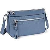 befen Small Genuine Leather Crossbody Purse Bags for Women, Multi Pockets Shoulder Handbag with RFID Blocking Card Slots