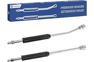 Raincovo Pressure Washer Extension Wand, Anti-Slip Grip Power Washer Lance for Car Washing, Curved Angled and Straight Wand Replacement, 2 Pack, 1/4'' Quick Connect