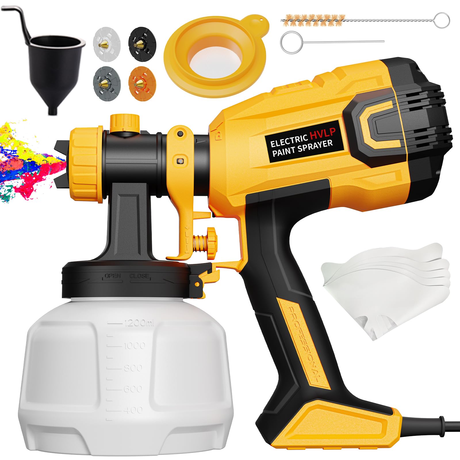 Photo 1 of LIFOVE Paint Sprayer - 700W HVLP High Power Electric Spray Paint Gun with Adjustable Spray Width, 4 Nozzles & 3 Patterns, 40 Fl Oz Container, Easy to Clean, for Furniture, House, Fence, Walls, Etc.