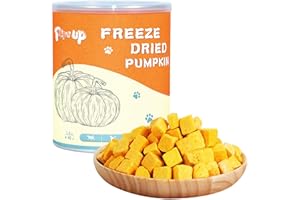 PAWUP Freeze-Dried Pumpkin Treats for Dogs & Cats – High Fiber, Single Ingredient Natural Snacks for Digestion & Gut Health, Healthy Food Toppers, 1.58 oz