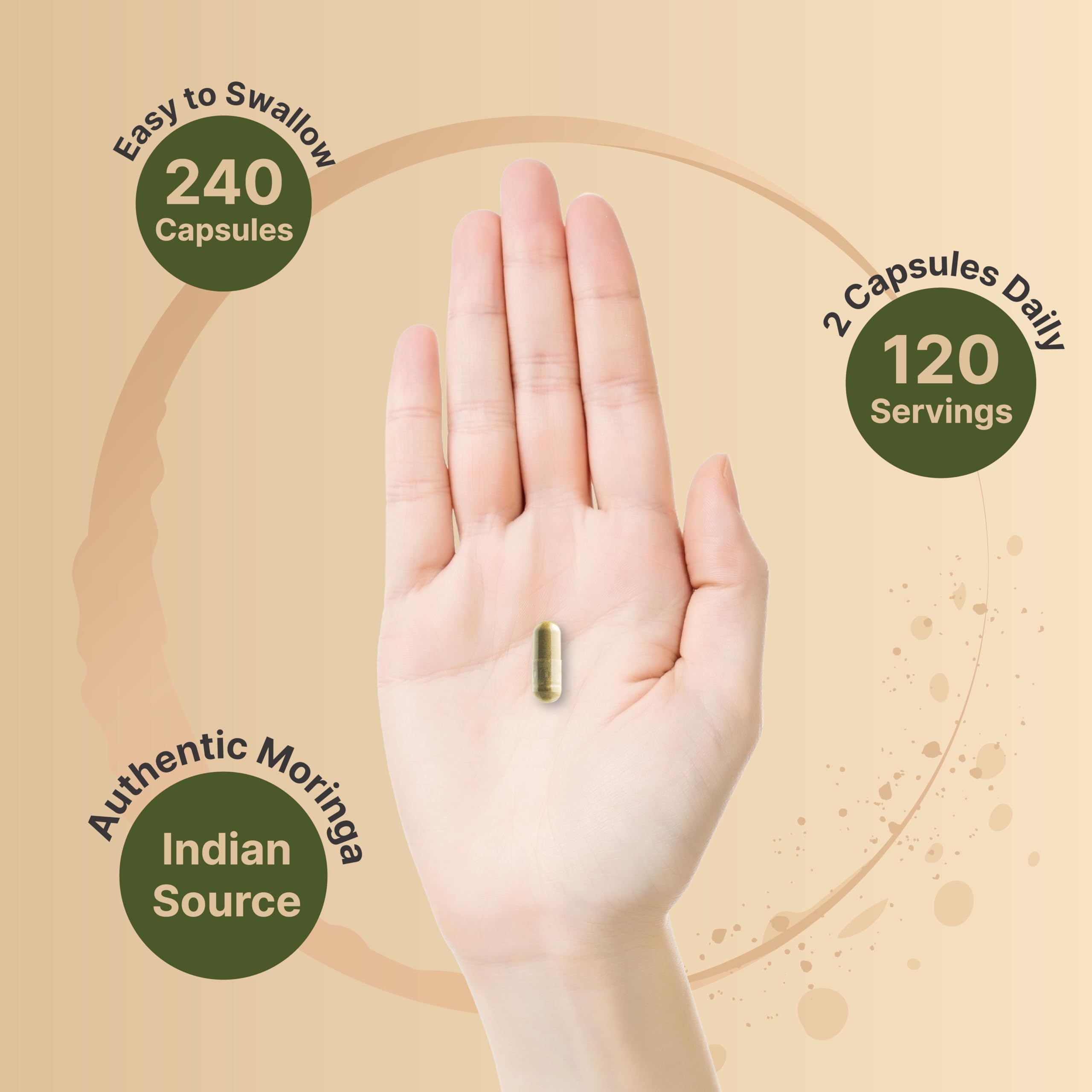 NatureBell Pure Moringa Capsules 8,000mg Per Serving | Made with Moringa Powder Organic, 240 Capsules – Green Superfood, Skin Health, & Immune Support – Non-GMO, Gluten Free, 4 Month Supply