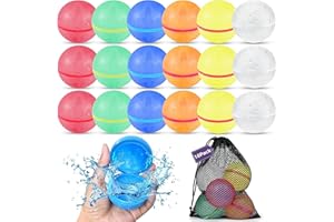 HUGDEW Reusable Water Balloons For Kids, 18pcs Magnetic Self-Sealing Water Balloons, Pool Beach Water Toys For Boys And Girls, Summer Toy For Outdoor Games, Gifts For Children