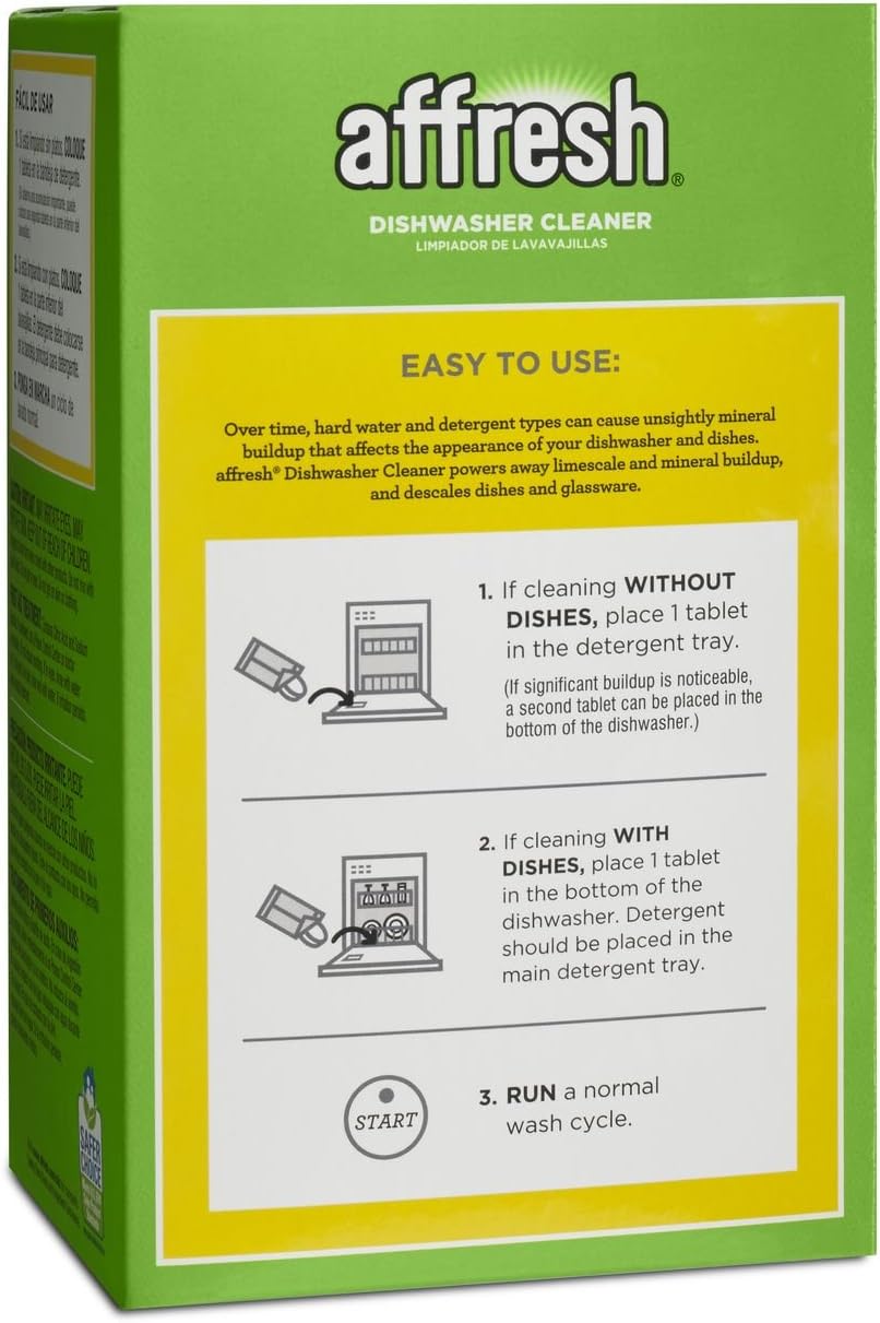 Affresh W10549851 Dishwasher Cleaner 6 Tablets Formulated to Clean Inside All Machine Models, Count: Home Improvement