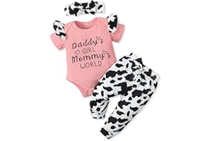 AMAWMW Baby Girl Clothes Set Daddys Little Girl Ruffle Romper Top Camouflage Pants Newborn Infant Baby Girl Outfit