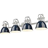 Duncan 4-Light Bath Vanity in Pewter with Matte Navy