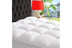 ABENE Queen Size Mattress Topper for Back Pain Relief, Extra Thick Mattress Pad Pillowtop, Soft Plush Mattress Cover Bed Topper with Deep Pocket, Overfilled Down Alternative Filling, White