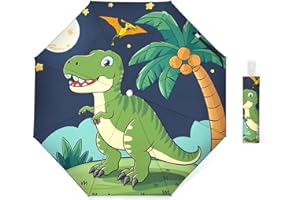 ALLDOMESS Autoamtic Kids Umbrella UV Resistant, Folding Compact Umbrella 360° Reflective Strip for Travel Outdoor, Lightweight Cute Kids Parasol Anti-rebound Safe for Toddler