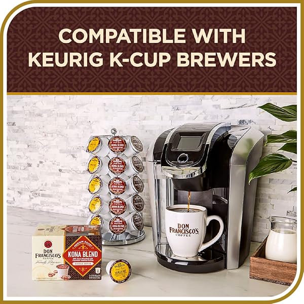 DON FRANCISCO’S HAWAIIAN HAZELNUT FLAVORED COFFEE PODS, 24 COUNT, MEDIUM ROAST, COMPATIBLE WITH KEURIG BREWERS