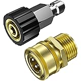 POHIR Pressure Washer Quick Connect Adapter, M22-14MM Brass Thread Adapter to 3/8 QC Plug, Female to Male Pressure Washer Fit