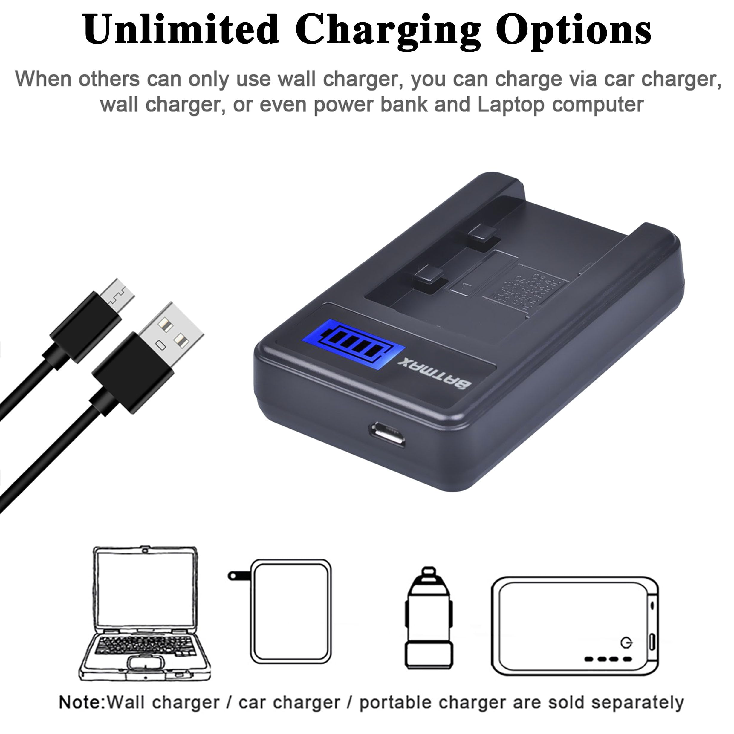 Lot De 2 Batteries NP-FV70 Compatibles Sony - 2600mAh Haute Capacité Pour Caméscopes FDR-AX100, HDR-CX, DCR-SX Et Plus