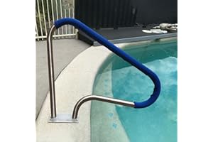 COOCURE Pool Rail for inground Pools (39x32), 304SS Pool handrail with Nonslip Blue Cover.