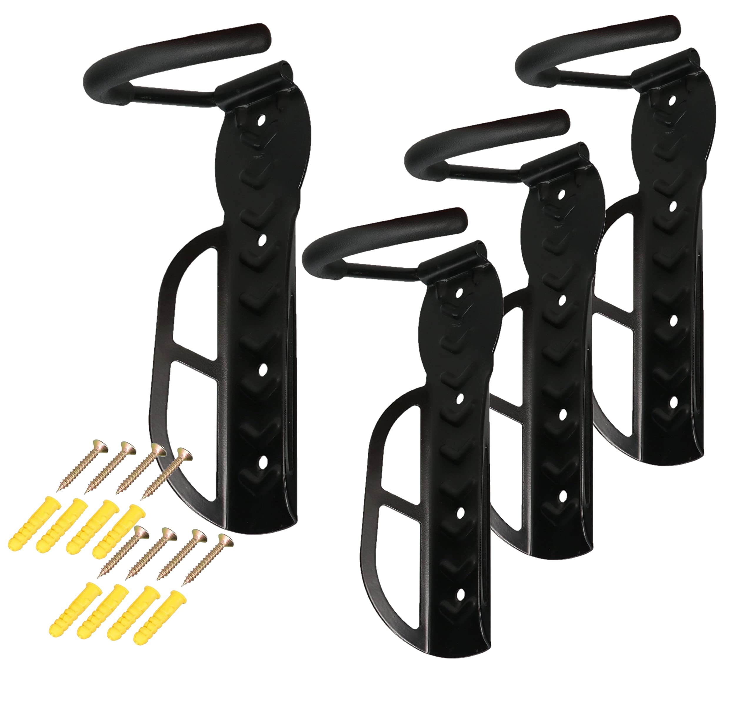 KOTARBAU® Set of 4 Wall Mounted Bike Holders, 30 kg Bicycle Hangers for Wall Mounted, Bicycle Wall Mount for Garage (Set of 4)