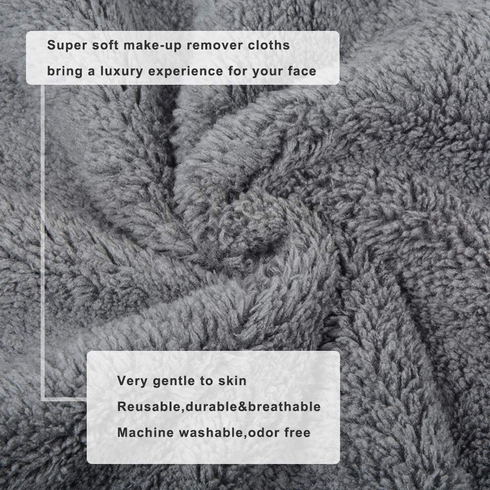 KinHwa Reusable Makeup Remover Cloths Soft Microfiber Face Cleansing Cloth Magically Remove Cosmetics Only with Water 6inch x 12inch 6 Pack Dark-Gray : Beauty