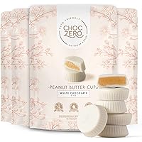 Sugar Free White Chocolate Peanut Butter Cups by ChocZero - Gluten Free PB, Keto Cup - Low Carb Snack (3oz per bag, 4 bags)