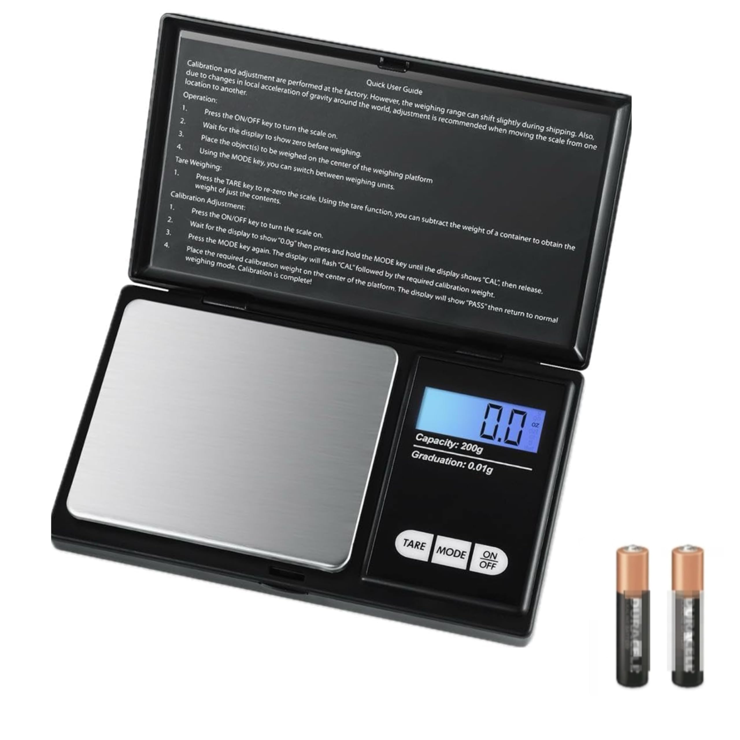 Photo 1 of 200g X 0.01g Digital Mini Pocket Scale, Weight Scale for Kitchen with Backlit LCD Display, Portable Travel Jewelry Herb Scale for Small Food