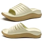 KuaiLu Womens Recovery Sandals With Comfortable Plantar Fasciitis Support,Ladies Orthotic Open Toe Sport Slides Thick Cushion Reduces Stress on Feet,Joints & Back Post-Exercise