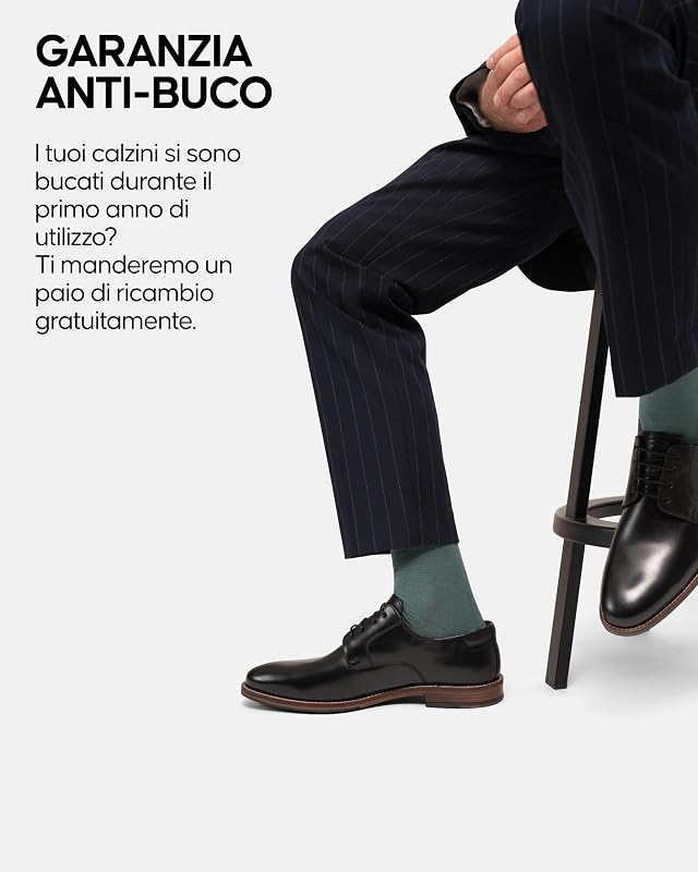 Calzini Uomo Fibra di Bambù, 6 Paia, Nero, 39-42