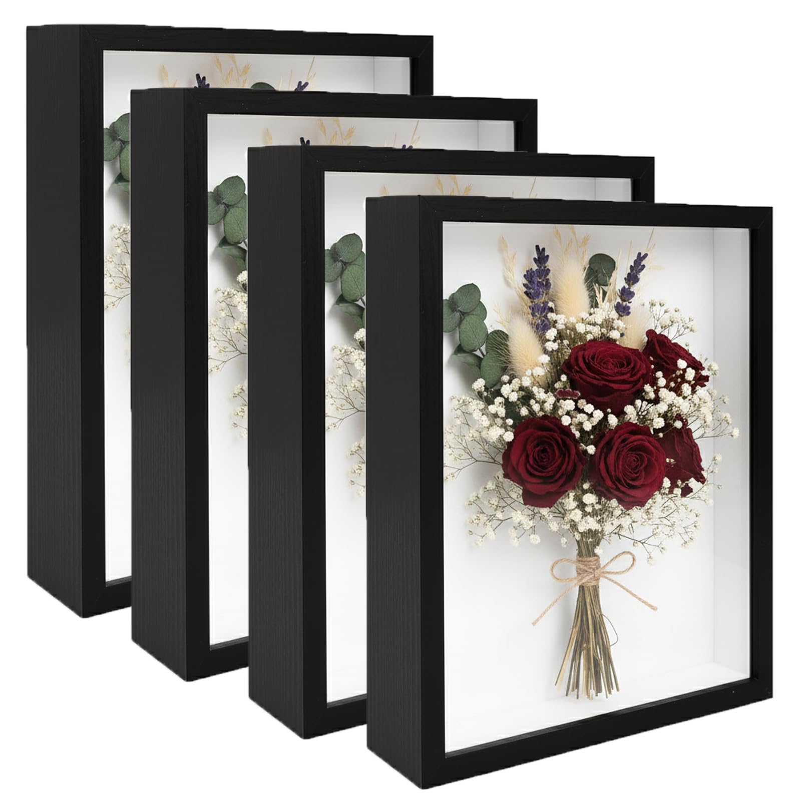 Photo 1 of ***MISSING PARTS***
4 Pack Shadow Box Frame Display Cases, 8"x 10" Wood Deep Black Handicrafts Shadowbox Picture Frame for Flowers Jersey Baby Wedding Dress?Black?