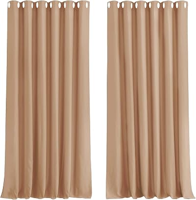 Aspire Homeware Blackout Curtains Beige Eyelet 90x72 2 Panels Thermal</n>