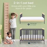 Tutti Bambini Rio 2-in-1 Cot Bed with Top Changer Oak Slate Grey 0-6y view 2