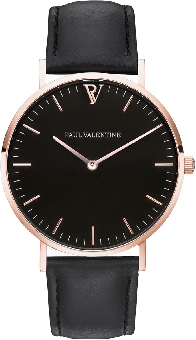 Luxury facts Paul Valentine Bracelet Watch with Pearl Rose Gold Black Ladies Watch