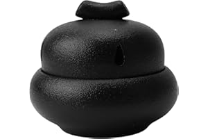 Garlic Keeper for Counter Small – 3.7Inch Countertop Storage Jar Ceramic with Lid | Mini Garlic Saver Container with Matte Gl
