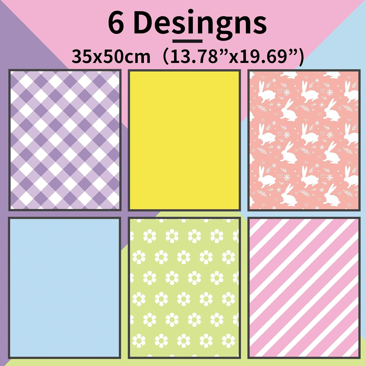 Whaline Easter Tissue Paper 90 Sheet Colorful Gift Wrapping Paper Sheet Pastel Rabbit Bunny Flower Plaid Wrapping Paper Spring Holiday Art Tissue for Easter DIY Gift Packing Birthday Party Favor - Image 3