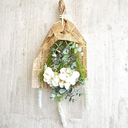 Amazon スワッグ アートフラワー ドライテイスト 花束 壁飾り グリーン ドライスワッグ アーティフィシャル フェイク フラワー 花 ドライフラワー 多肉 造花 ギフト アジサイ Reveギフトアレンジ 造花 通販