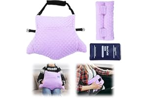 BALAPET 2 Pcs Shredded Memory Foam Hysterectomy Pillow Set for Abdominal Surgery Recovery, Comfy Hysterectomy Seat Belt Pillow with Pocket for Ice/Hot Packs, Hysterectomy Recovery Must Haves(Purple)