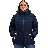 ANOTHER CHOICE Women Plus Size Puffer Jacket, Warm Quilted Puffer Coat Lightweight Puffy Jacket with Hood
