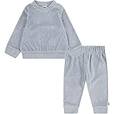 HUGGIES unisex-baby Velour Crewneck Sweatshirt and Jogger Pants 2-piece Outfit Set